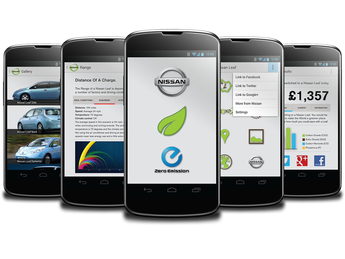 app application Nissan leaf Icon smartphone environment ycn car UI ux user interface