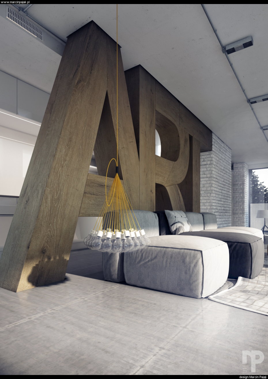 3D Visualization 3D Interior design LOFT Marcin Pająk