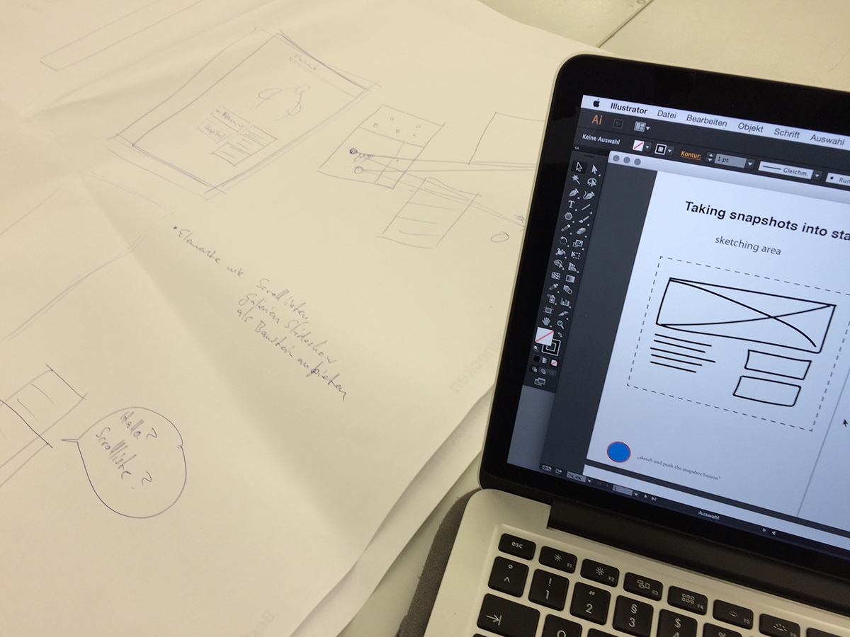 sketching interactive UI ux tablet pen code