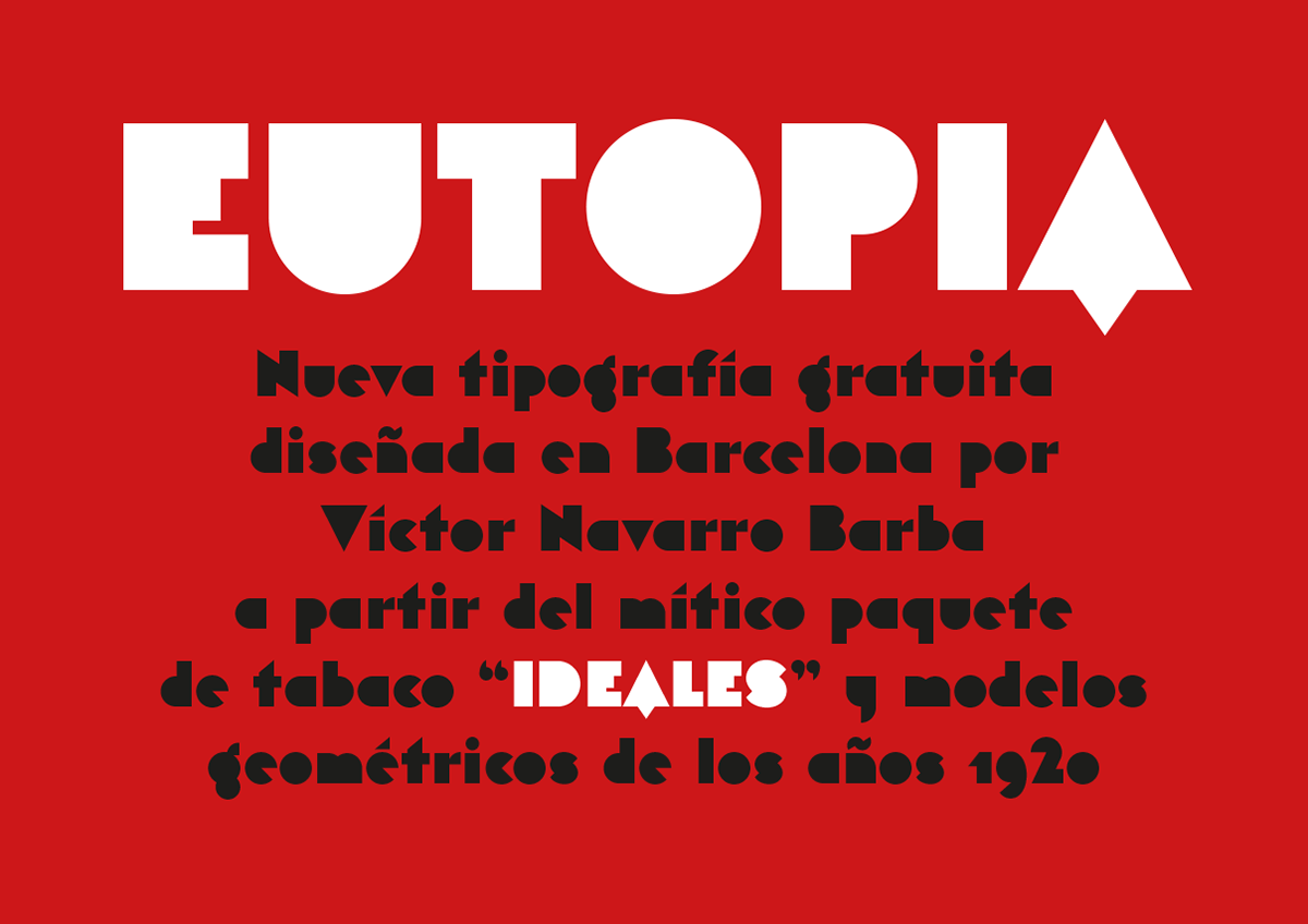 Adobe Portfolio type Typeface font geometric tipo tipografia fuente Eutopia free art deco geometry Display
