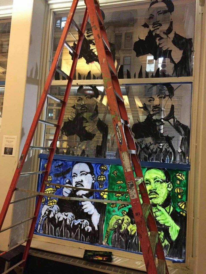 Martin Luther King Justice Competition Mural painting   tempera Exhibition  HI USA SAIC