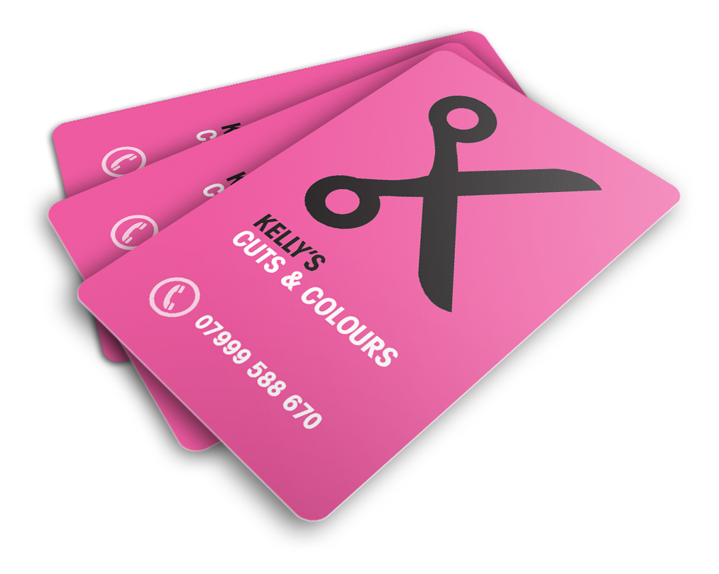 hair hairdresser hair stylist pink black business card Icon type graphic