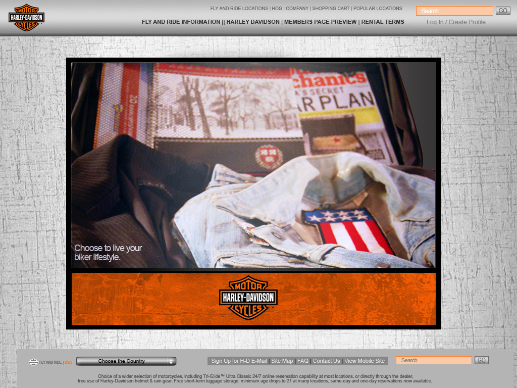 Harley Davidson Fly and Ride Website savannah college of art and design SCAD Advertising