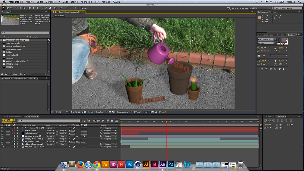 after effects cinema 4d Flowers flower pots water DANCE   cactus grow
