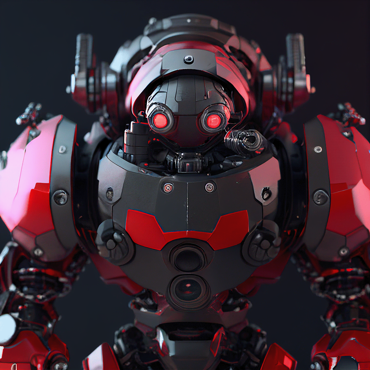 3D CGI Character design  concept hard surface madrobotpanda mech mecha midjourney robot