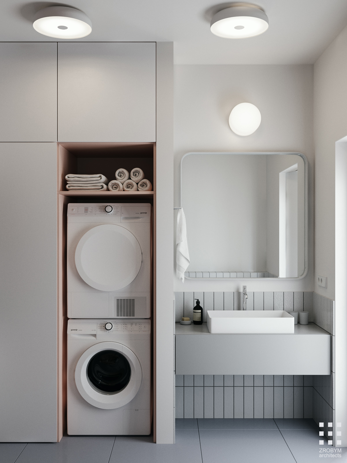 Interior design modern wc bathroom CG CoronaRender 