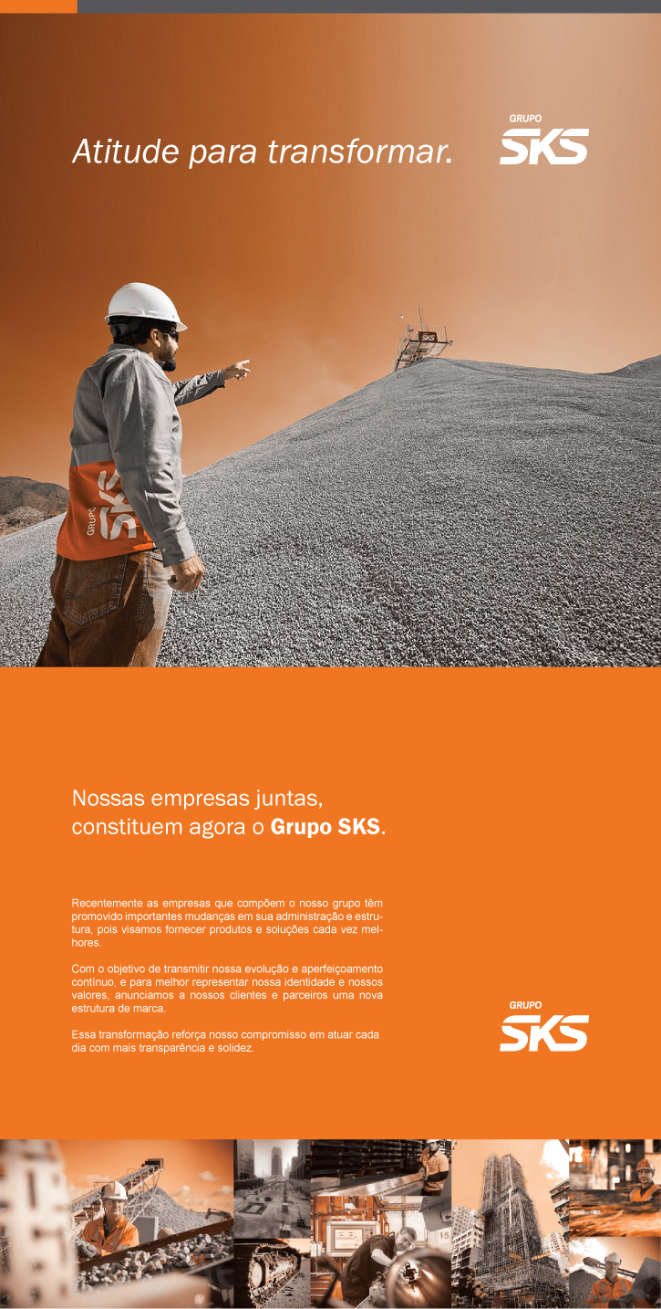 Rebrand grupo sks arquitetura de marcas brasilia mineração Engenharia metalúrgica redesign construction Mining