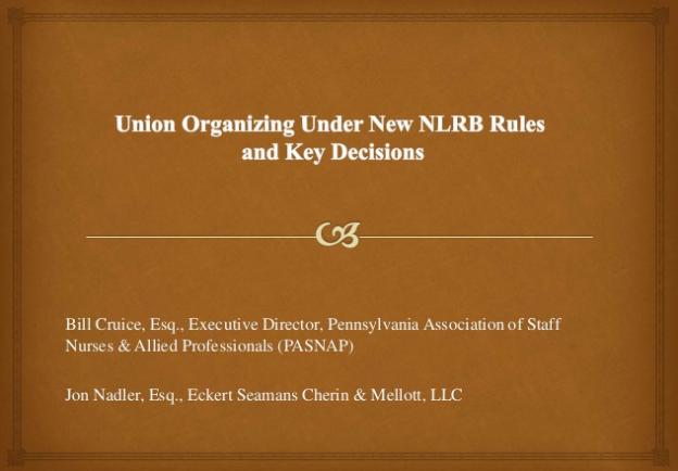Jonathan Nadler lawyer law Eckert Seamans law firm National Labor Relations Board nlrb Unions