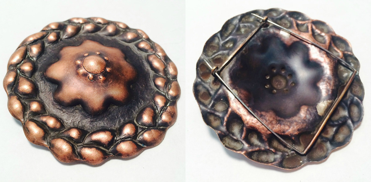 Chasing repousse metal copper jewelry