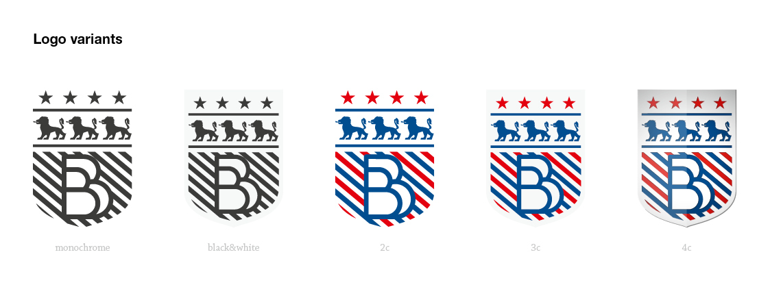 corporate design logo heraldic emblem bb wappen White blue red Initiale lion star leipzig sachsen