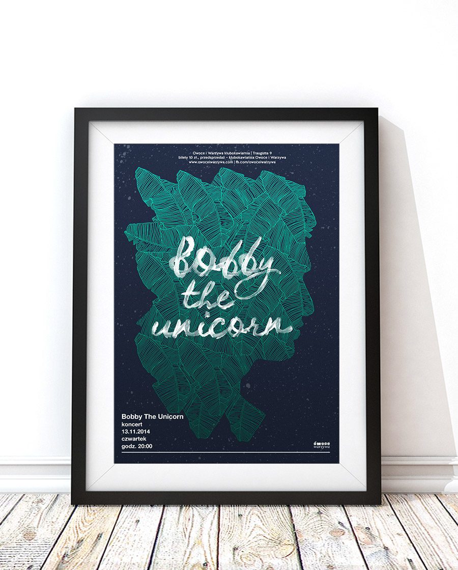 Krzysztof Iwanski ivvanski bobby the unicorn owoce i warzywa lodz gig concert poster print silkscreen screen print sale