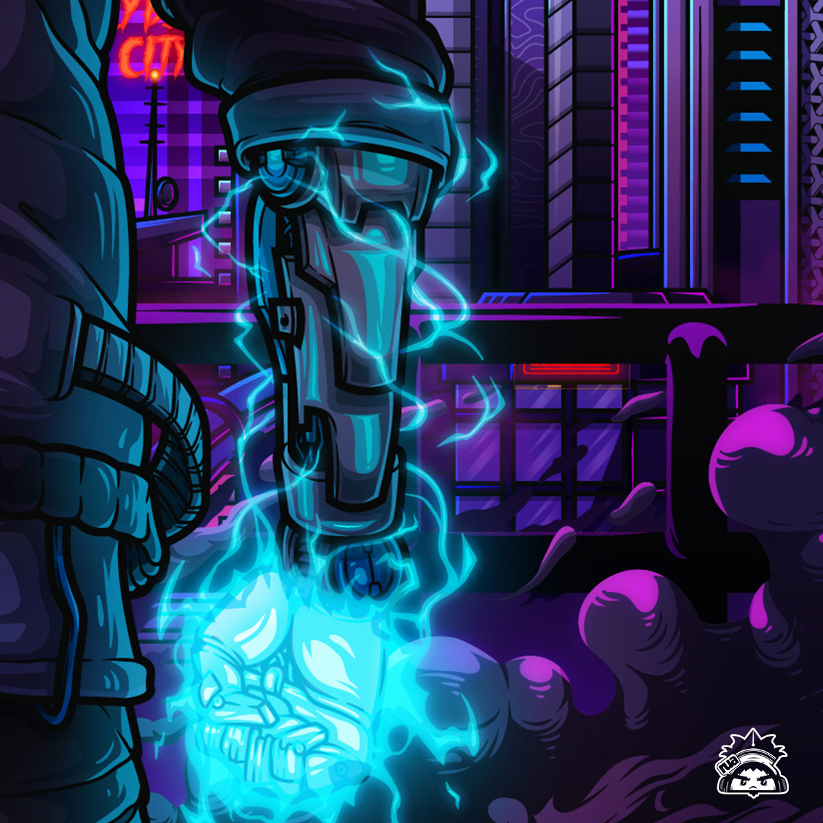 art album cover vector ILLUSTRATION  Character design  adobe illustrator Graphic Designer Cyberpunk futuristic sci-fi