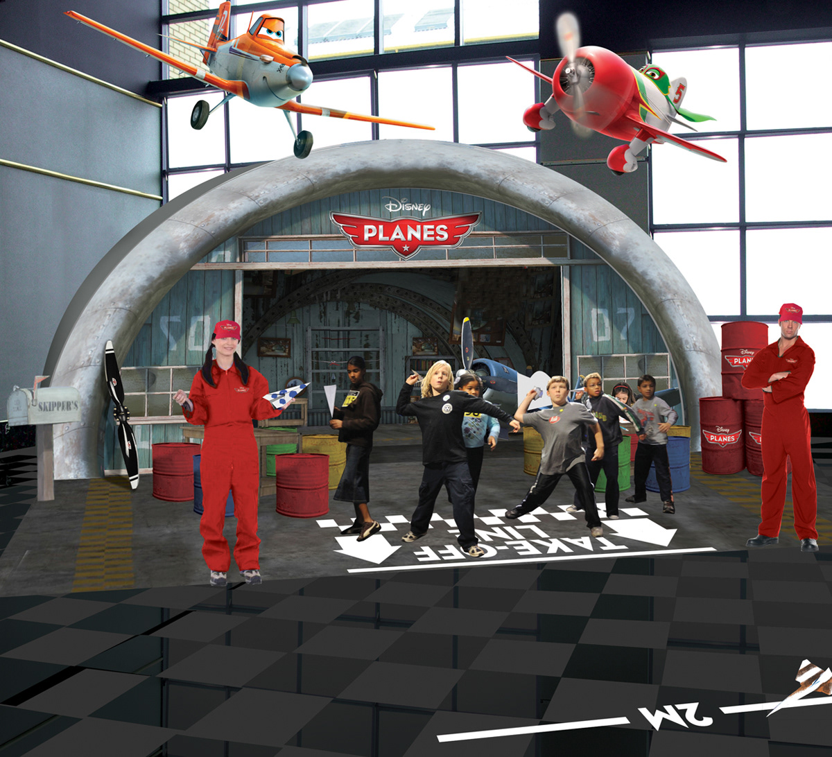 disney planes Experiential Standee hangar Cinema marketing   Promotion Burdock Design