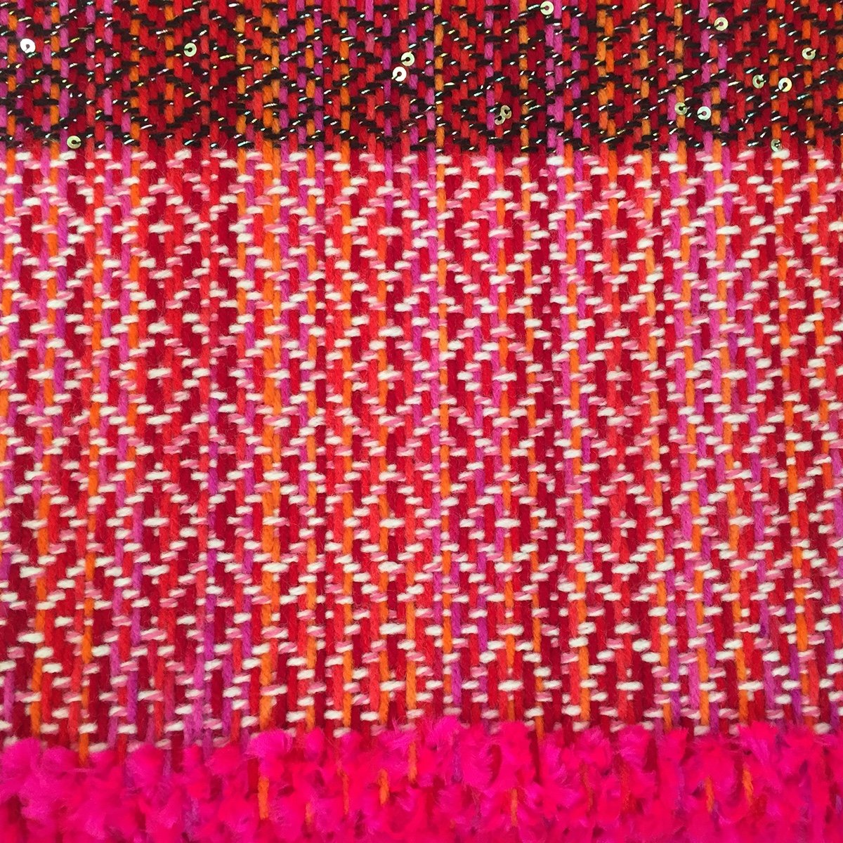 weaving wovenfabric colorful Fun bright yarn crazy girlie pink