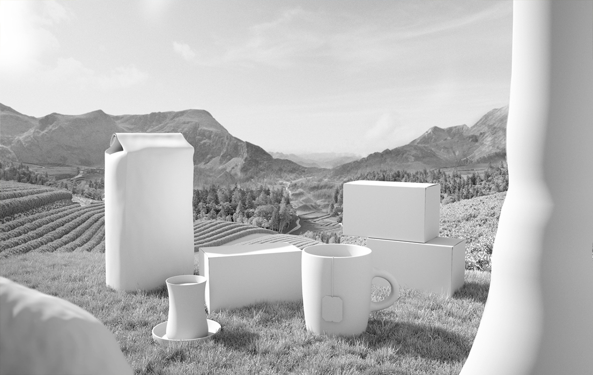 3D CGI enviroment alld alldstudio cgi photography doğadan Landscape Tea Plantation