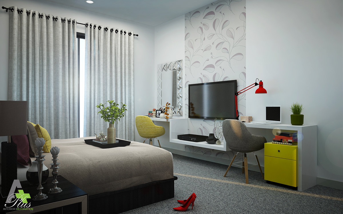 3ds max vray bedroom Master design Interior modern simple photoshop Sunny