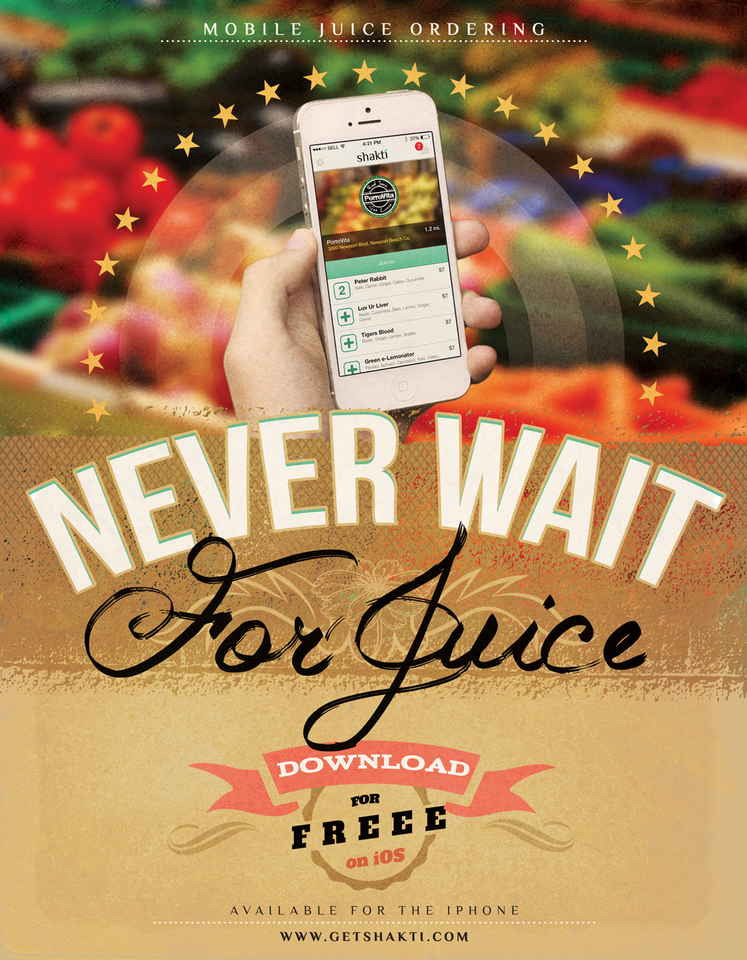 shakti juice bar app mobile ordering Health Wellness juicing juice bar naked juice connect