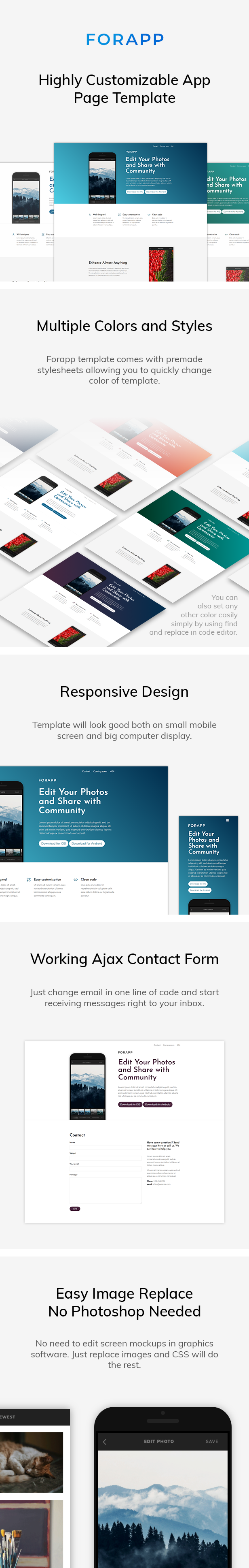 ios app page landing One Page App Landing Page template app template APP WEBSITE TEMPLATE mobile