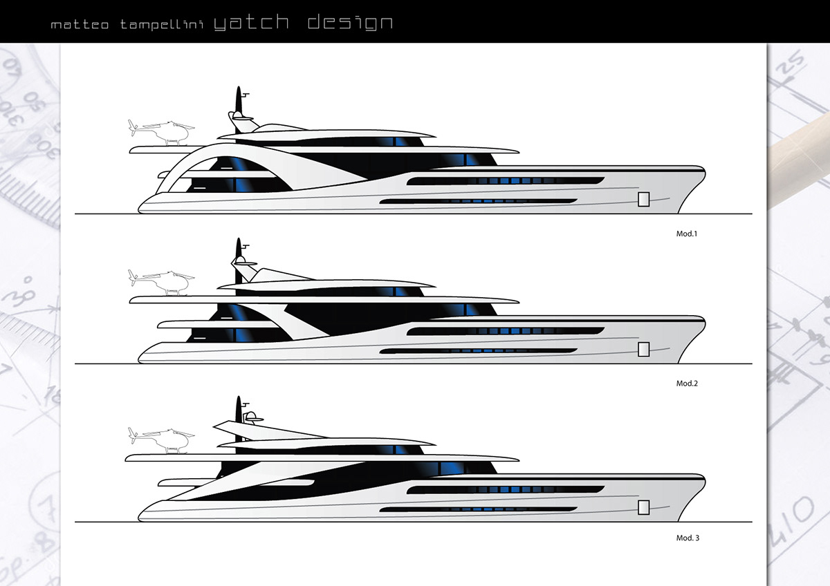 yatch design ship naval cruise sketch Speedboat technical sea yard
