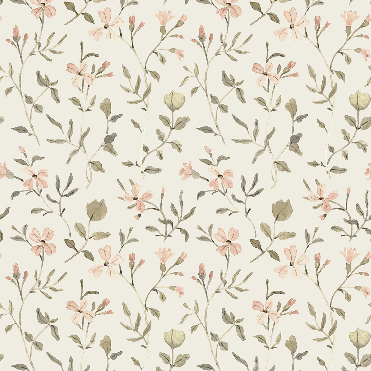 Cuckoo Flowers Surface Pattern, Floral Pattern for Fabrics, Watercolor Illustrations of Flowers