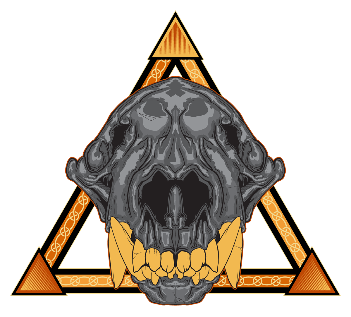 vector badger death skull scythe runes banner