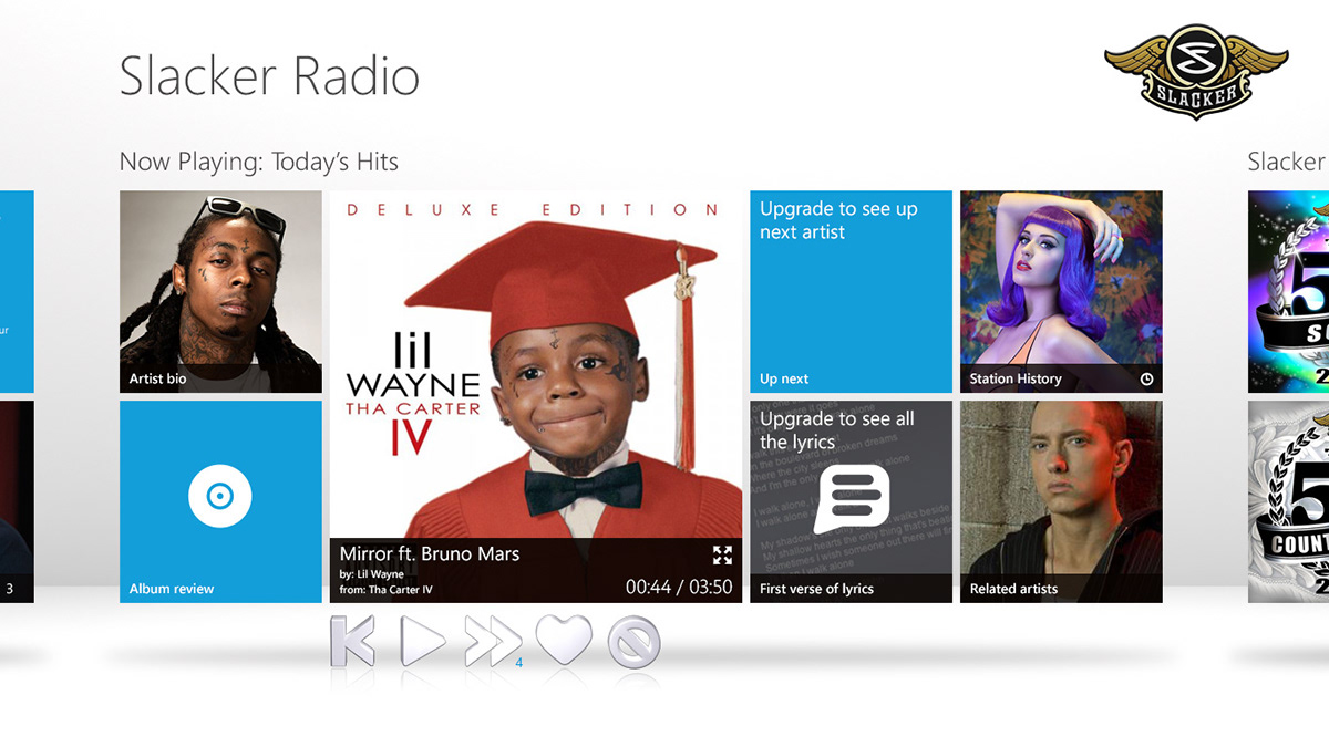 Slacker Radio for Windows 8