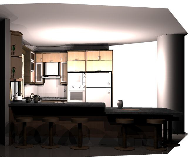 design Interior Island matt modern open kitchen Style wood