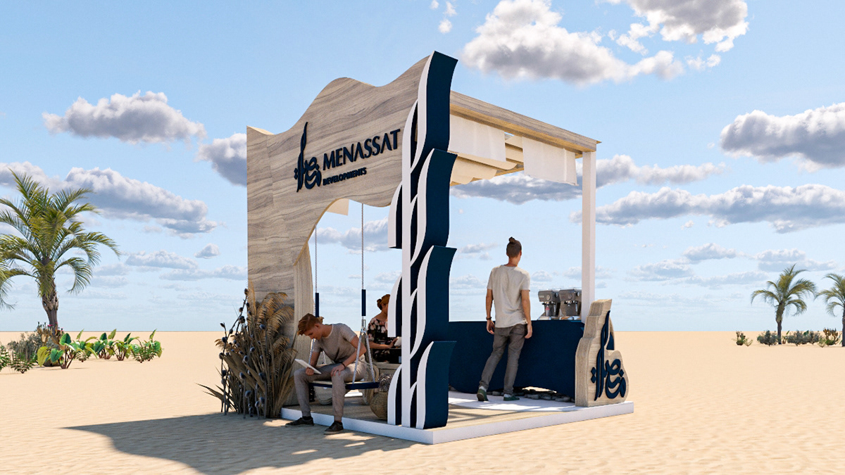 booth design activation Creative Design 3ds max 3d modeling vray render parametric summer booth architectural design