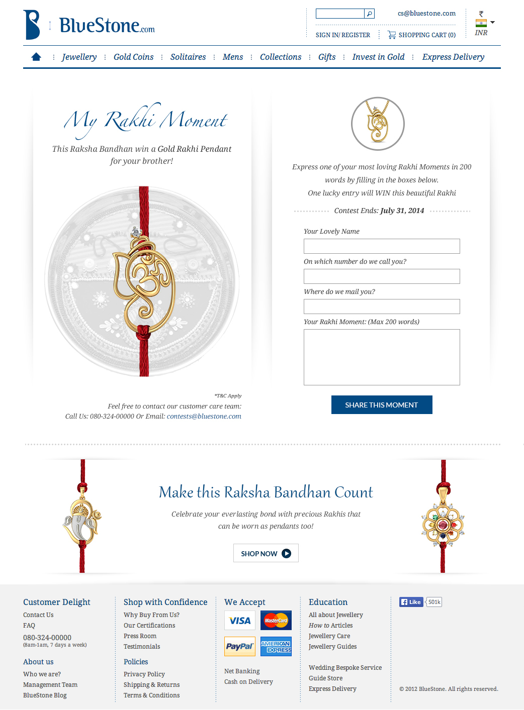 Jewellery jewelery landing page Website page