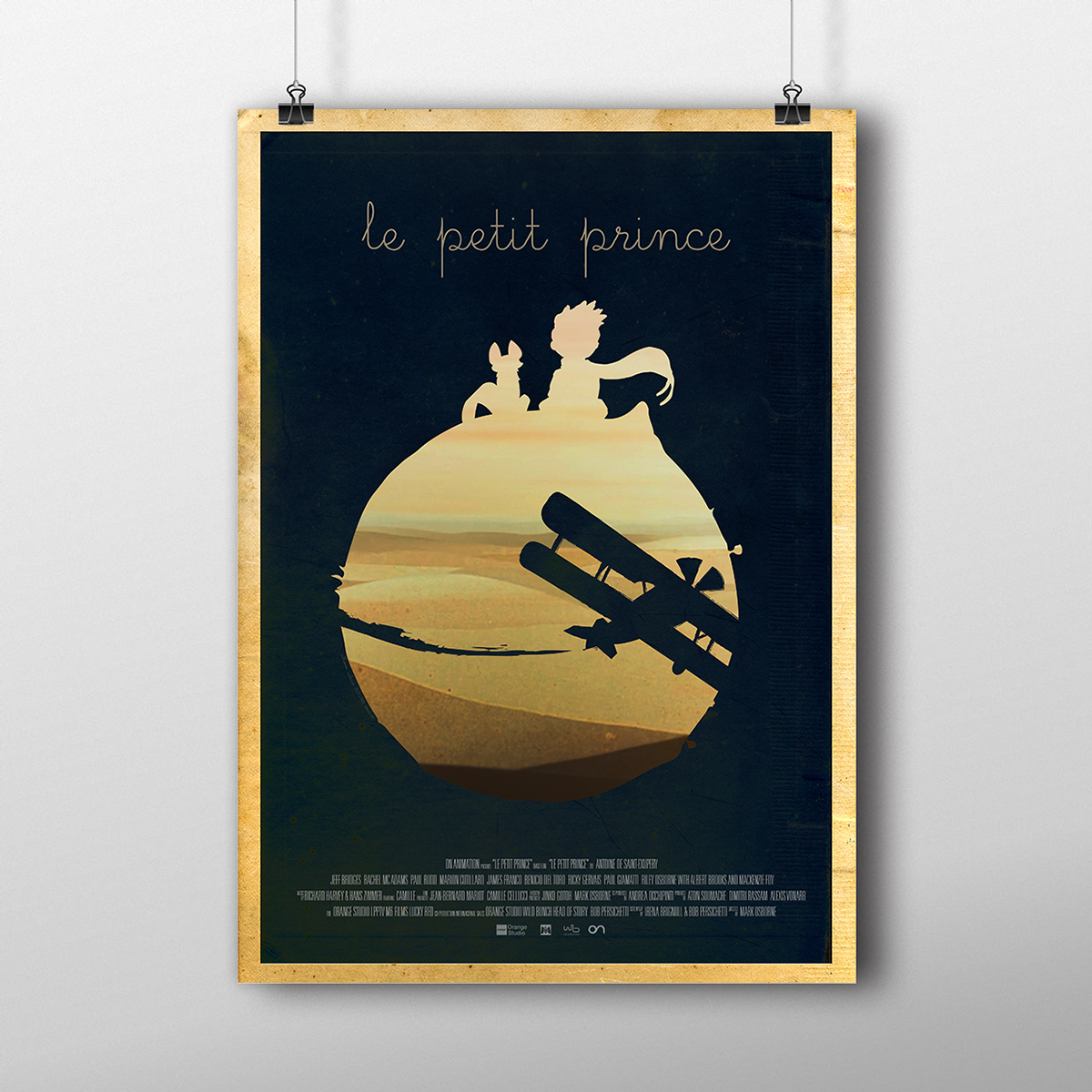 le petit prince the little principezinho antoine saint exupery movie poster orange digital art