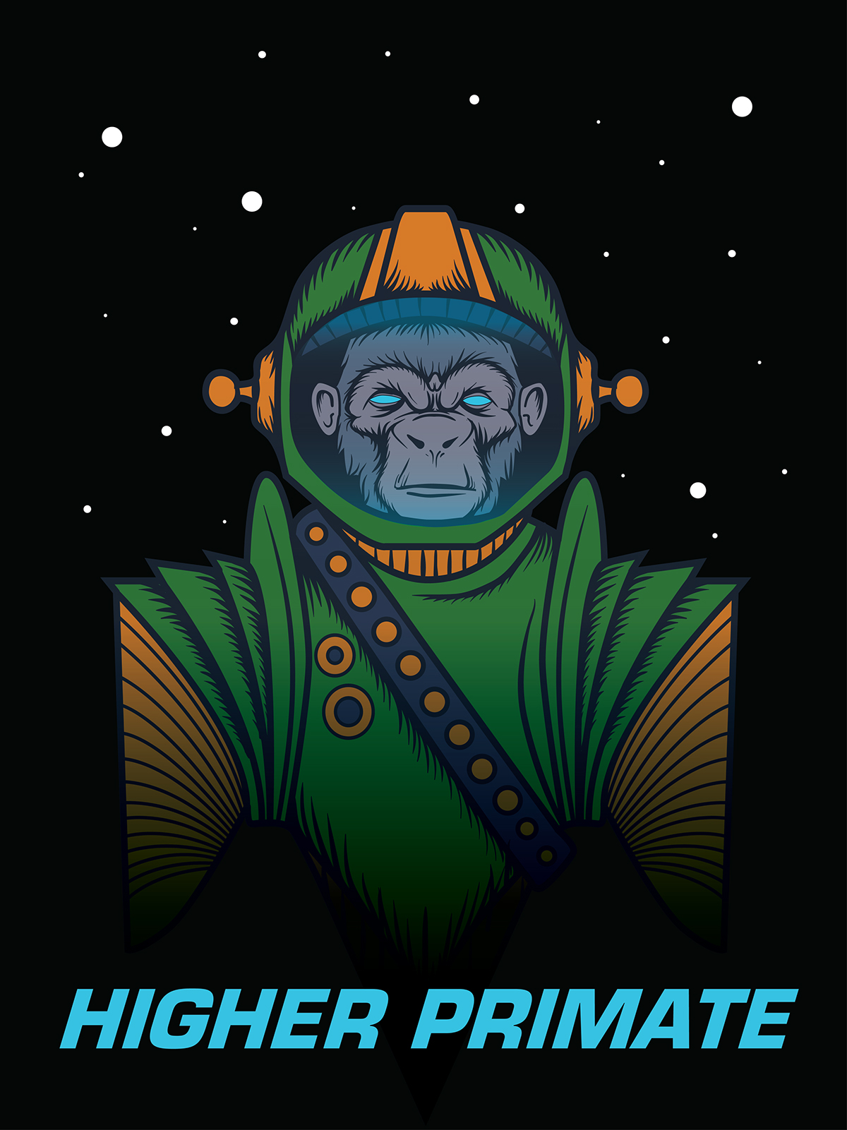 higher primate ape apparel Logo Design t-shirt package design  Hag Tag