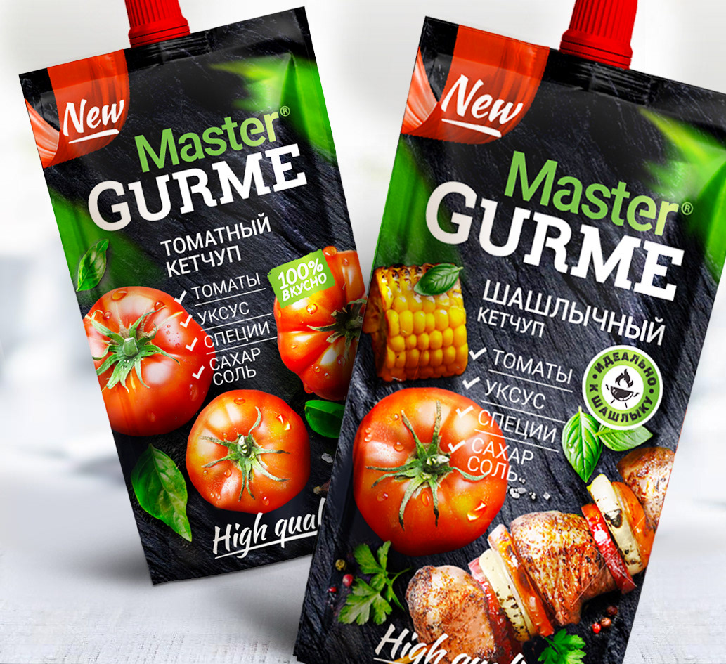 дизайн упаковки packaging design package Food  brand identity Эфко GURME ketchup sous слобода