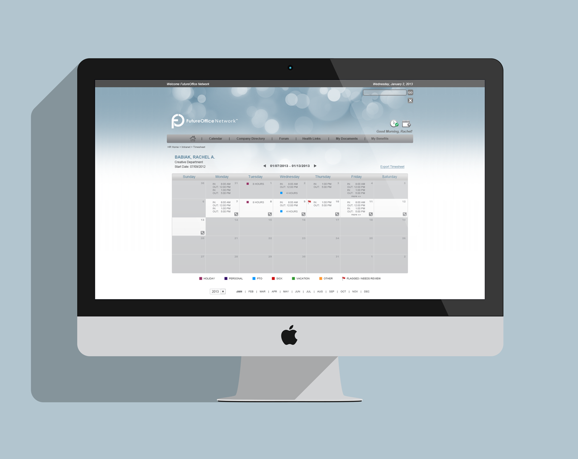 time attendance user interface Email marketing   setup wizard calendar timesheet Data