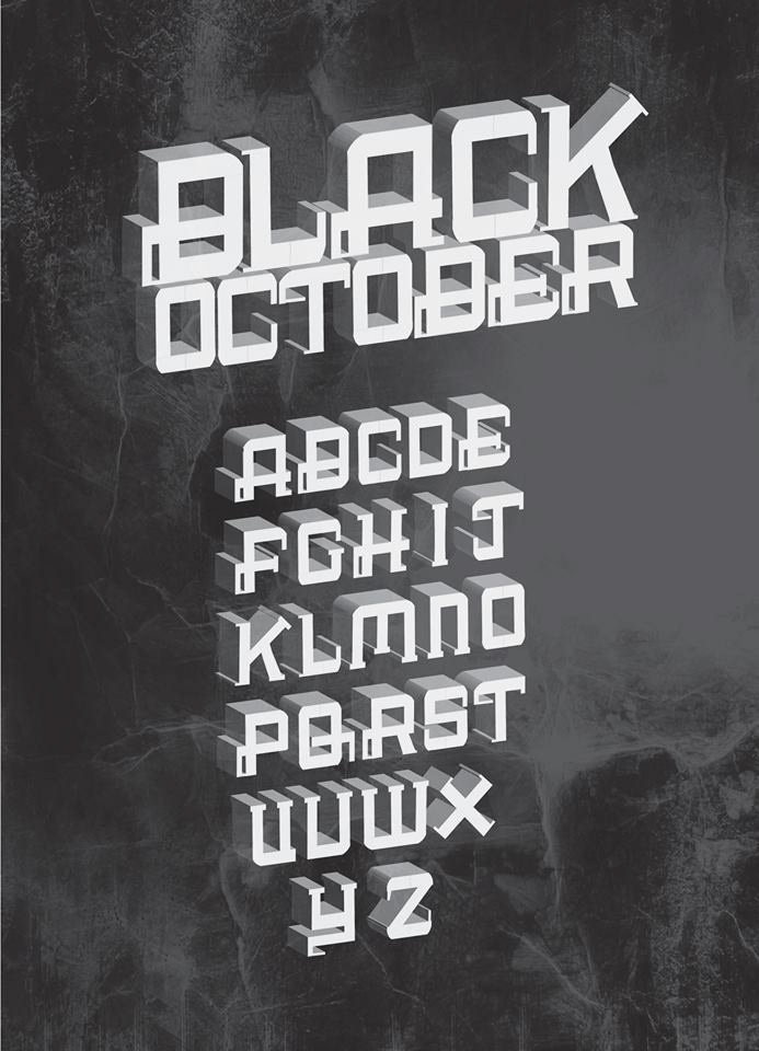 october black letter Typeface font creative words lettering passion Form edge english