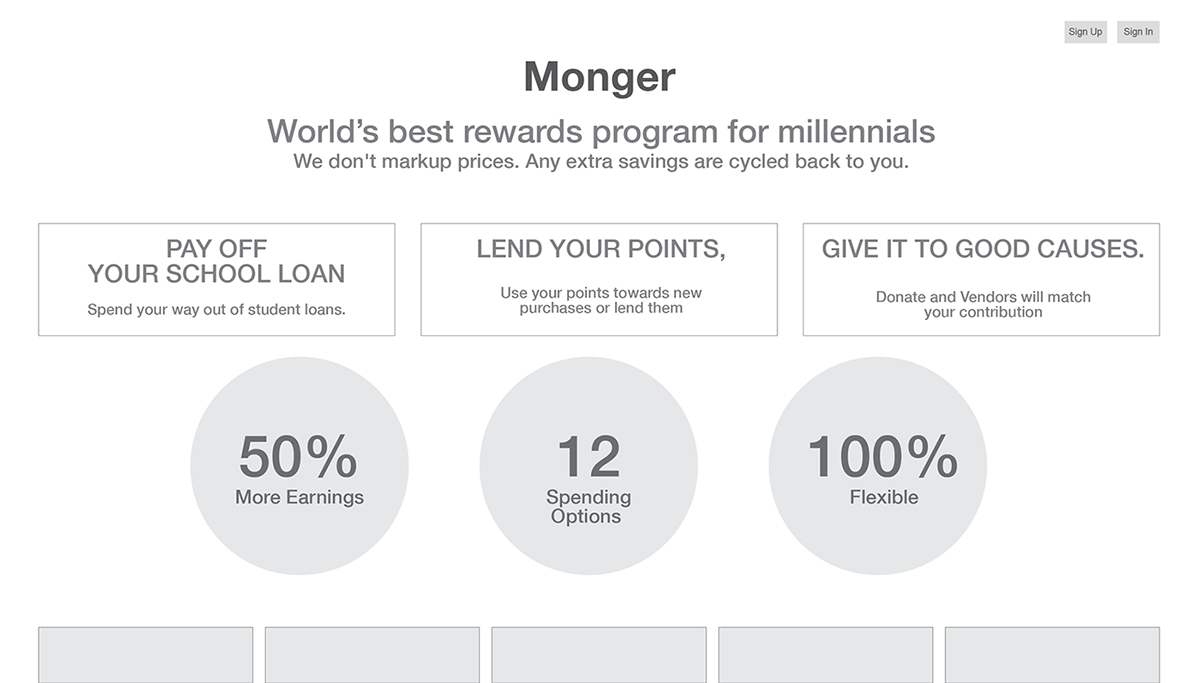 Startup ux UI wireframes millennials design