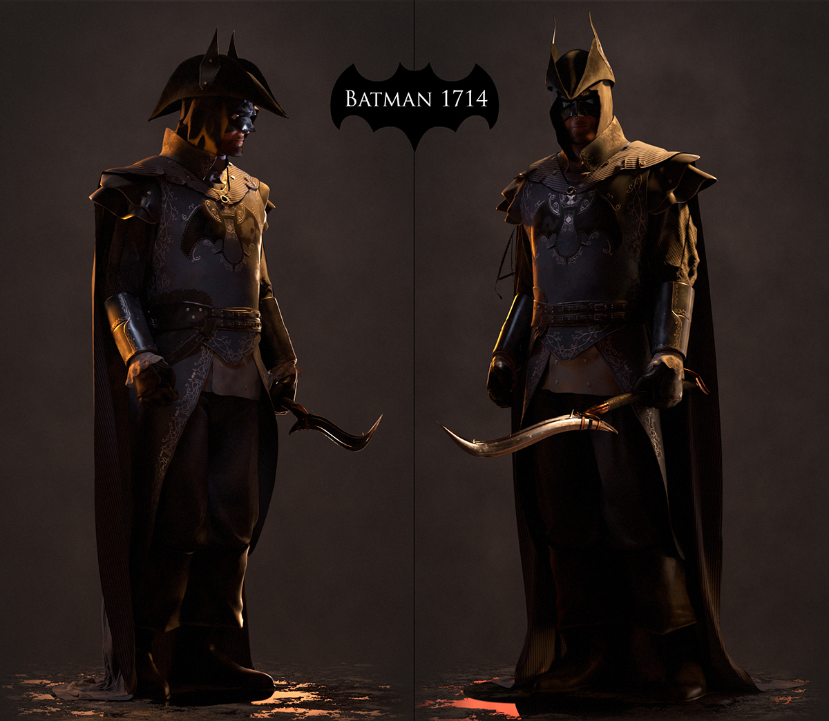 Maya batman medieval batman 3D cloth Cloth Simulation Mari