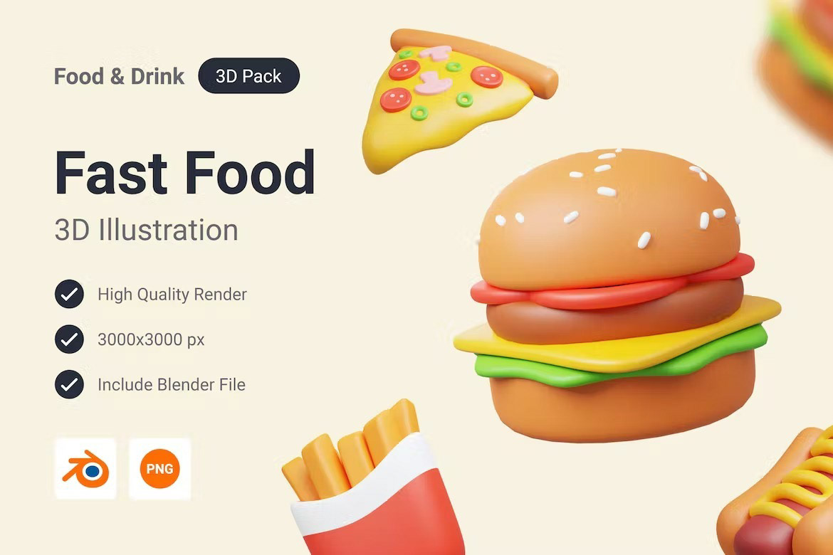 3D artwork Digital Art  Fast food ILLUSTRATION  illustration design illustrations vector