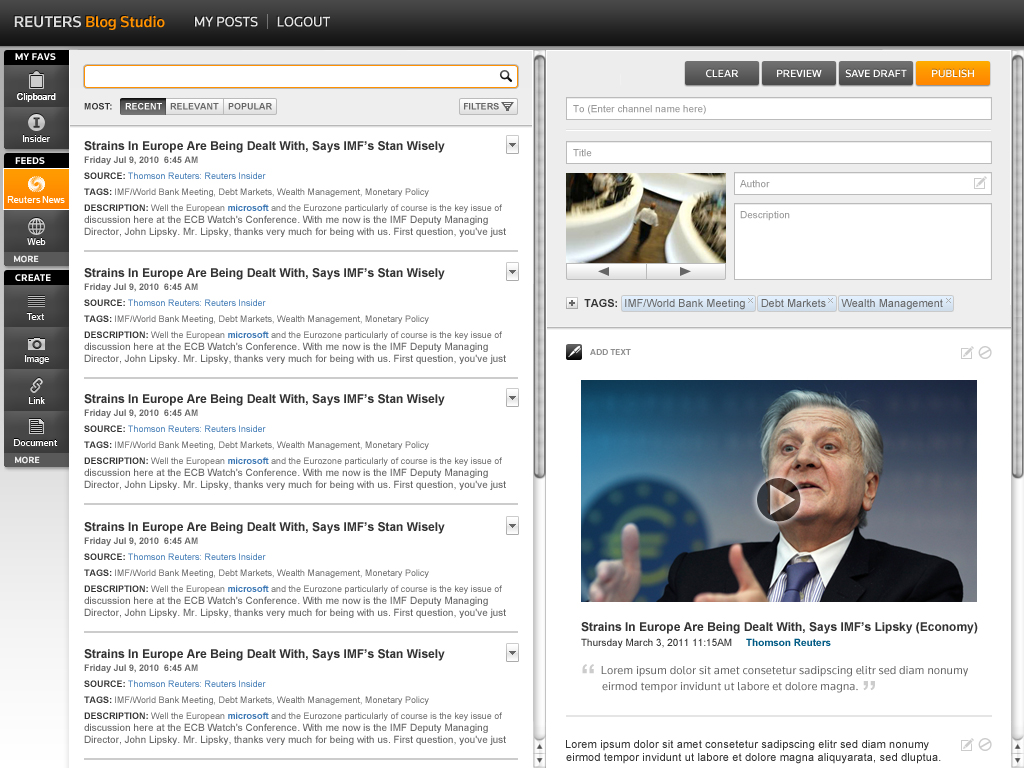 Thomson Reuters Insider - Authoring Tool