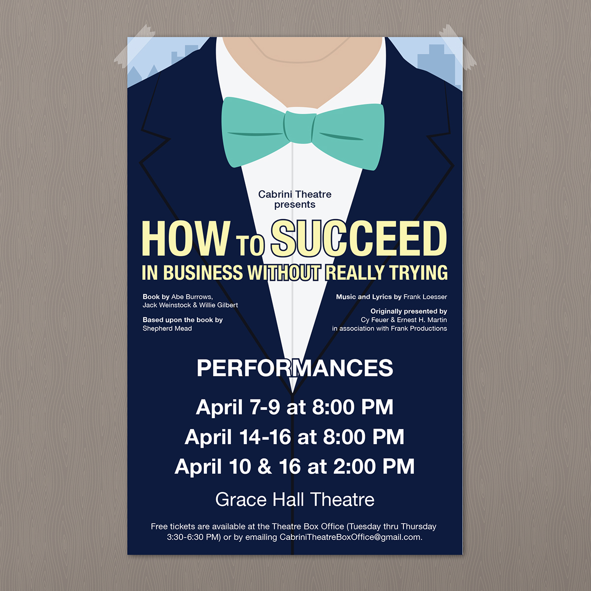 thetre theater  Musical how to succeed musicalpromotional props tickets poster instagram book