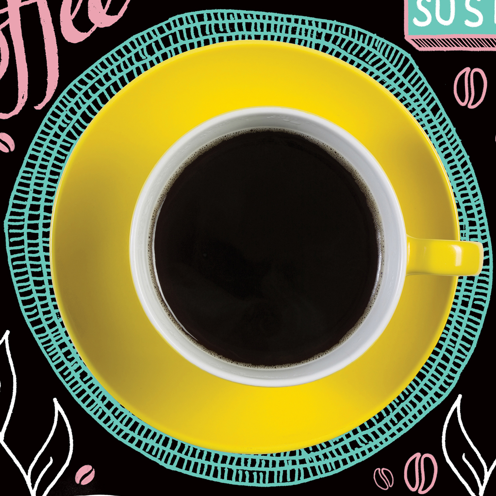 magazine cover cafe europa Coffee Sustainability future business lettering hand drawn