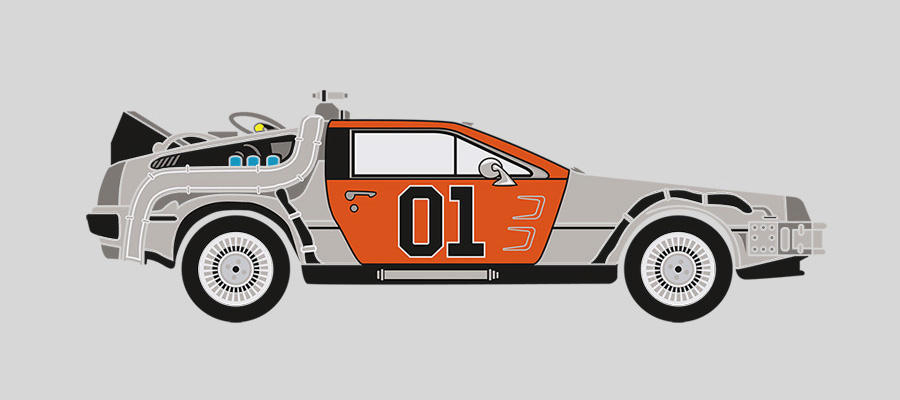 pop culture MASH-UPS vehicles robots Movies tv body shop Cars Vans parts humor art vector