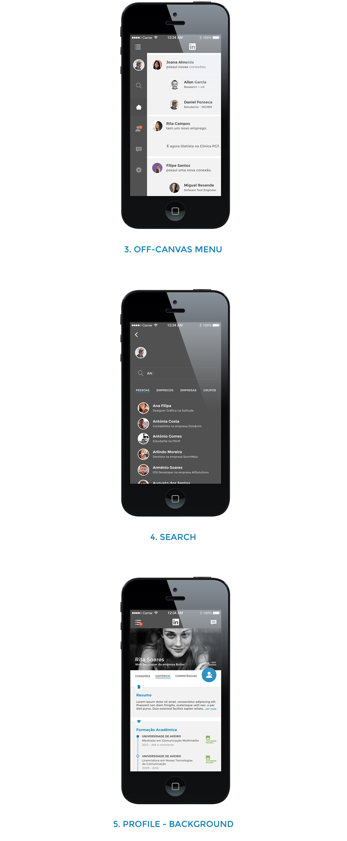Linkedin app redesign mobile iphone5 ios