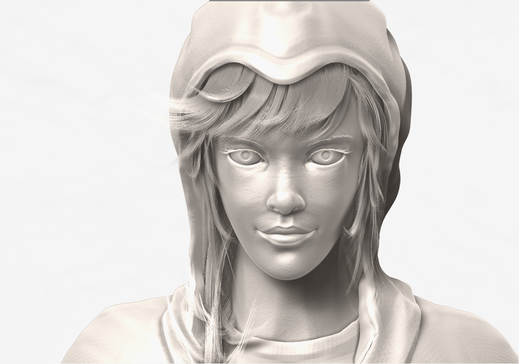 hair female male study 3D model characters