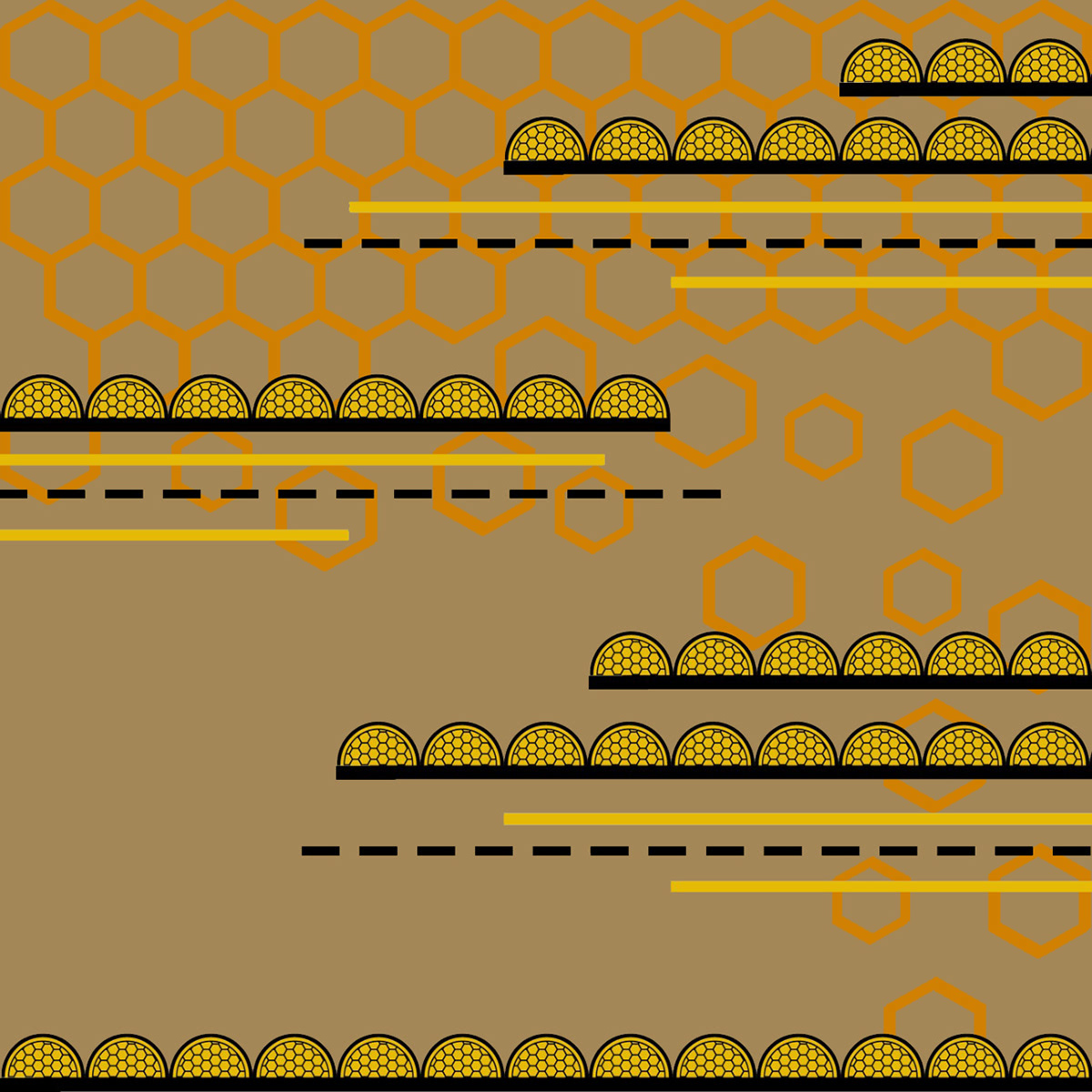 artwork bee Digital Art  graphic design  honeycomb ILLUSTRATION  pattern textile vector yellow