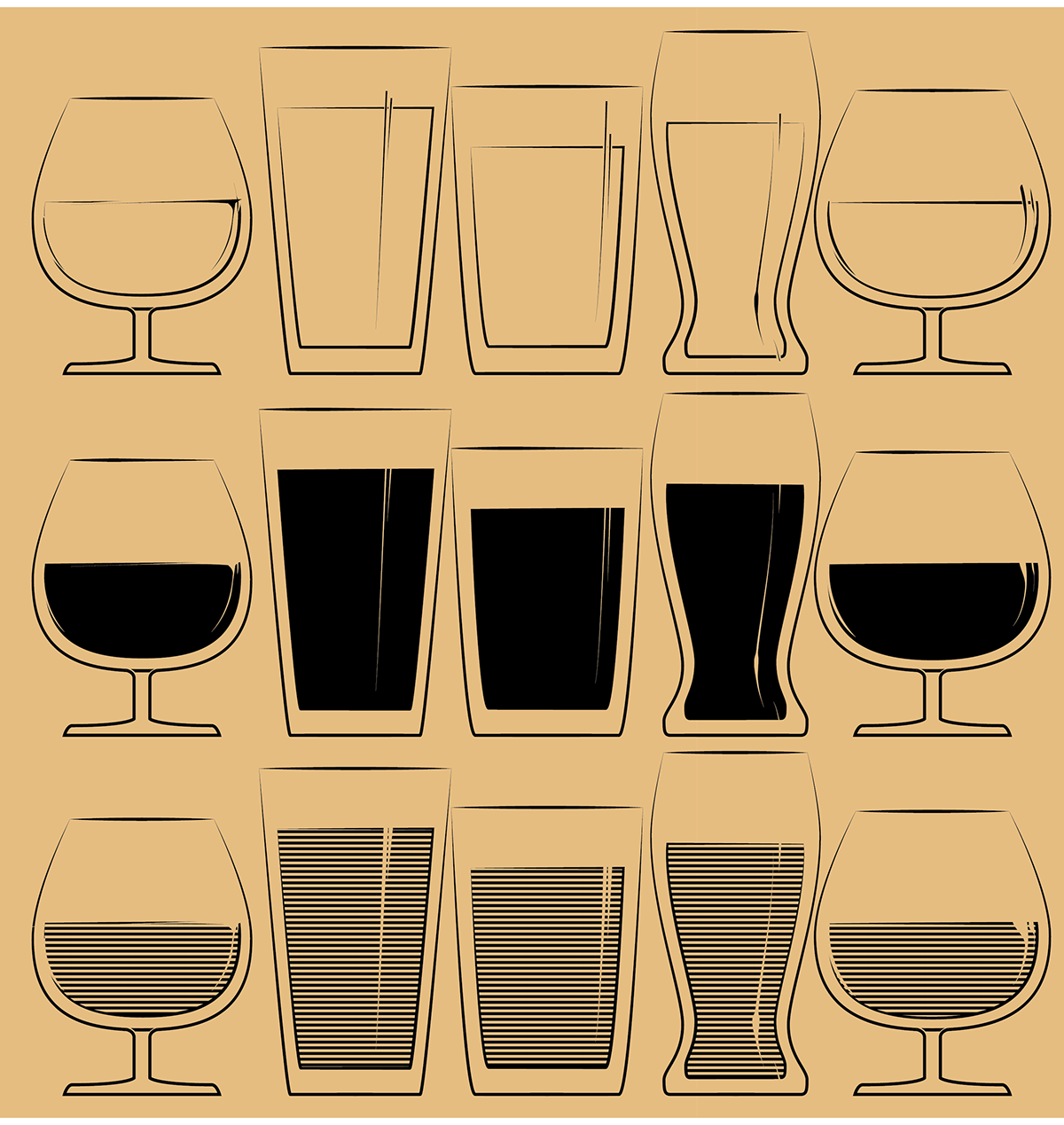 glassware 1 color Illustration system pints box glasses beer craft beer homebrew homebrewing
