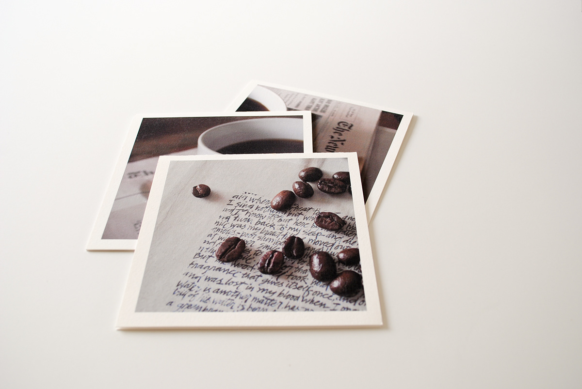 Nature  coffee  rain water droplets  stationery note cards  candles