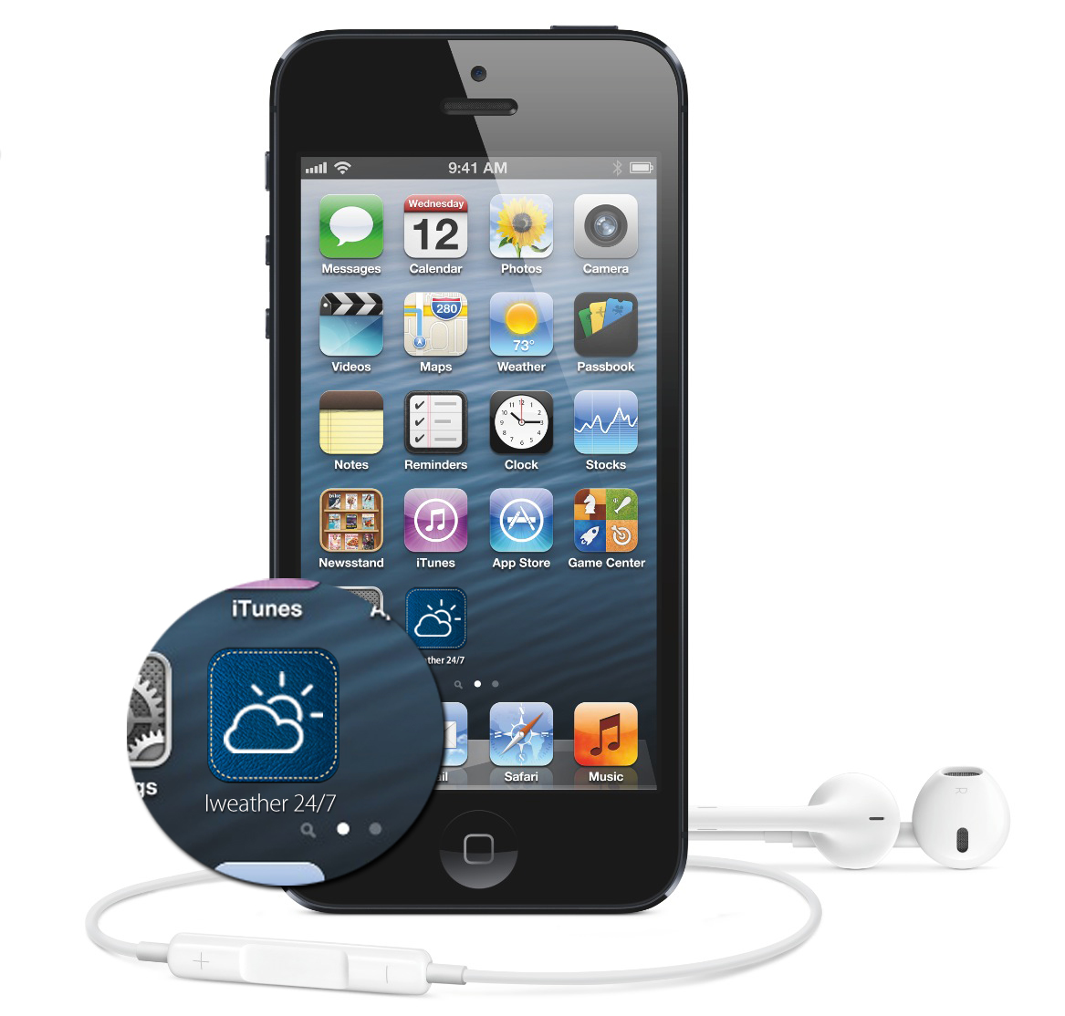 Iweather 24/7 Mobile app UI iphone iPad
