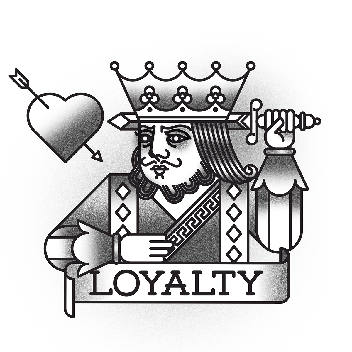 bnomio vector design kingofheart king Illustrator designer prints art diptych Icon tattoo Poker loyalty tattoowork
