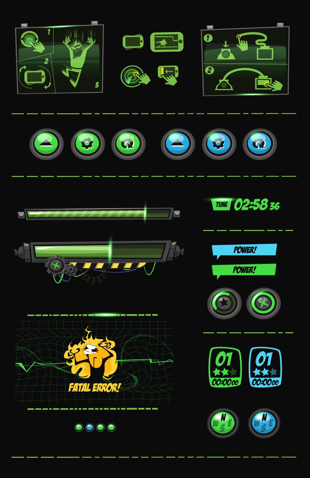 game iPhone Game GUI green glow Interface mobile game Space  UI