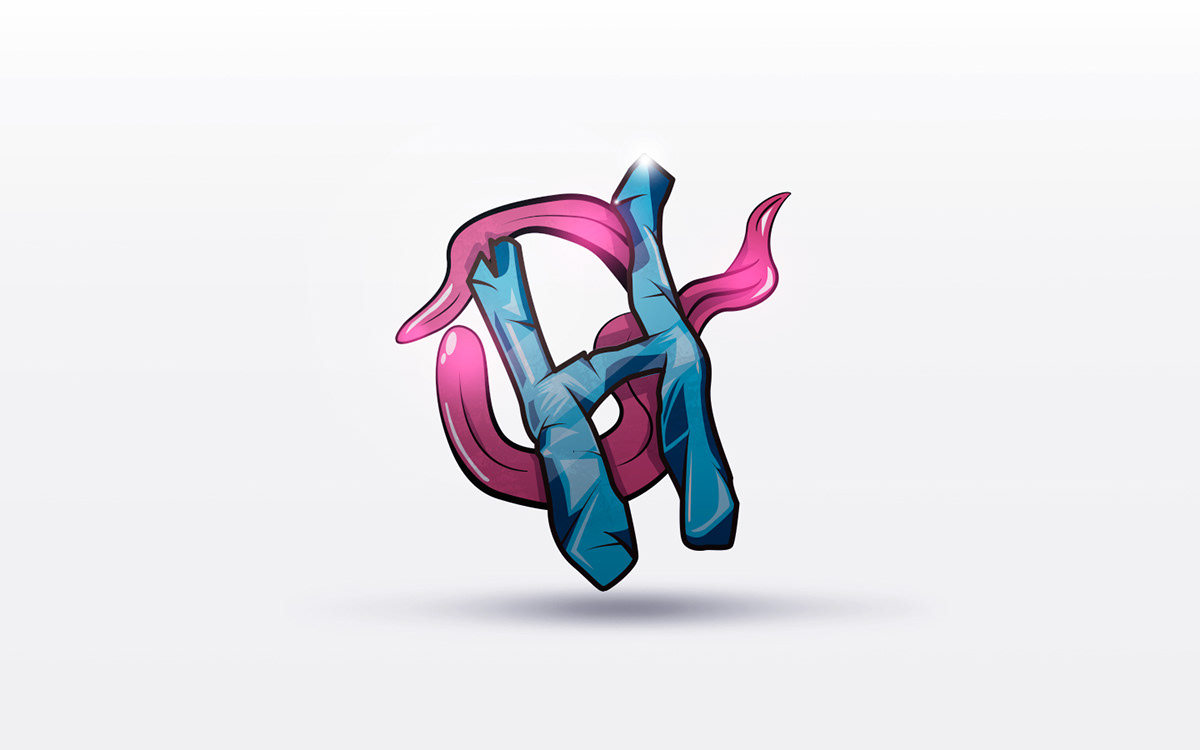 wallpaper logo blue pink tongue alphabet